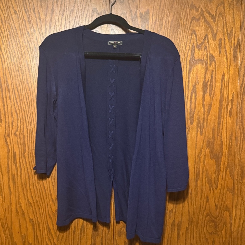 Classic Navy Open-Front Cardigan